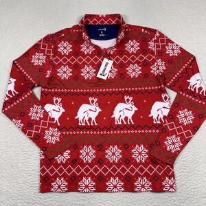 Bogey Bros Golf Reindeer Games 1/4 Zip Pullover Men Size Large NWT‎